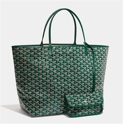 dark green goyard street style|green Goyard purses.